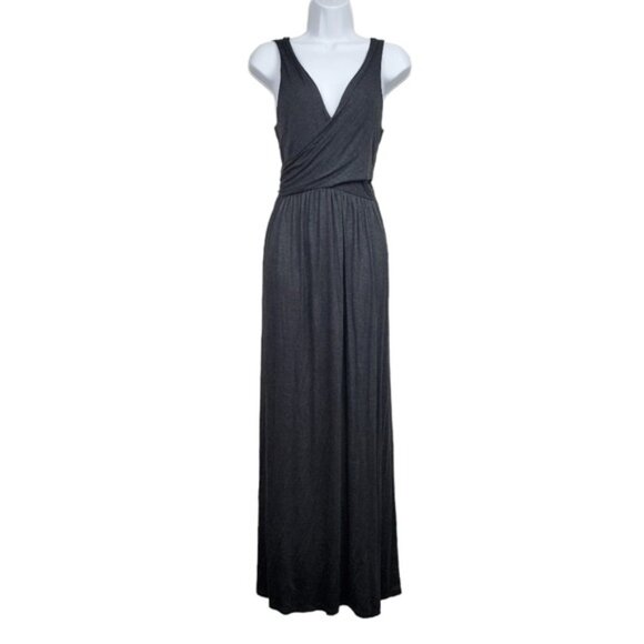 LOFT Dresses & Skirts - Loft Womens Sleeveless Grey V-Neck Crossover Front Jersey Maxi Dress Size S NWT
